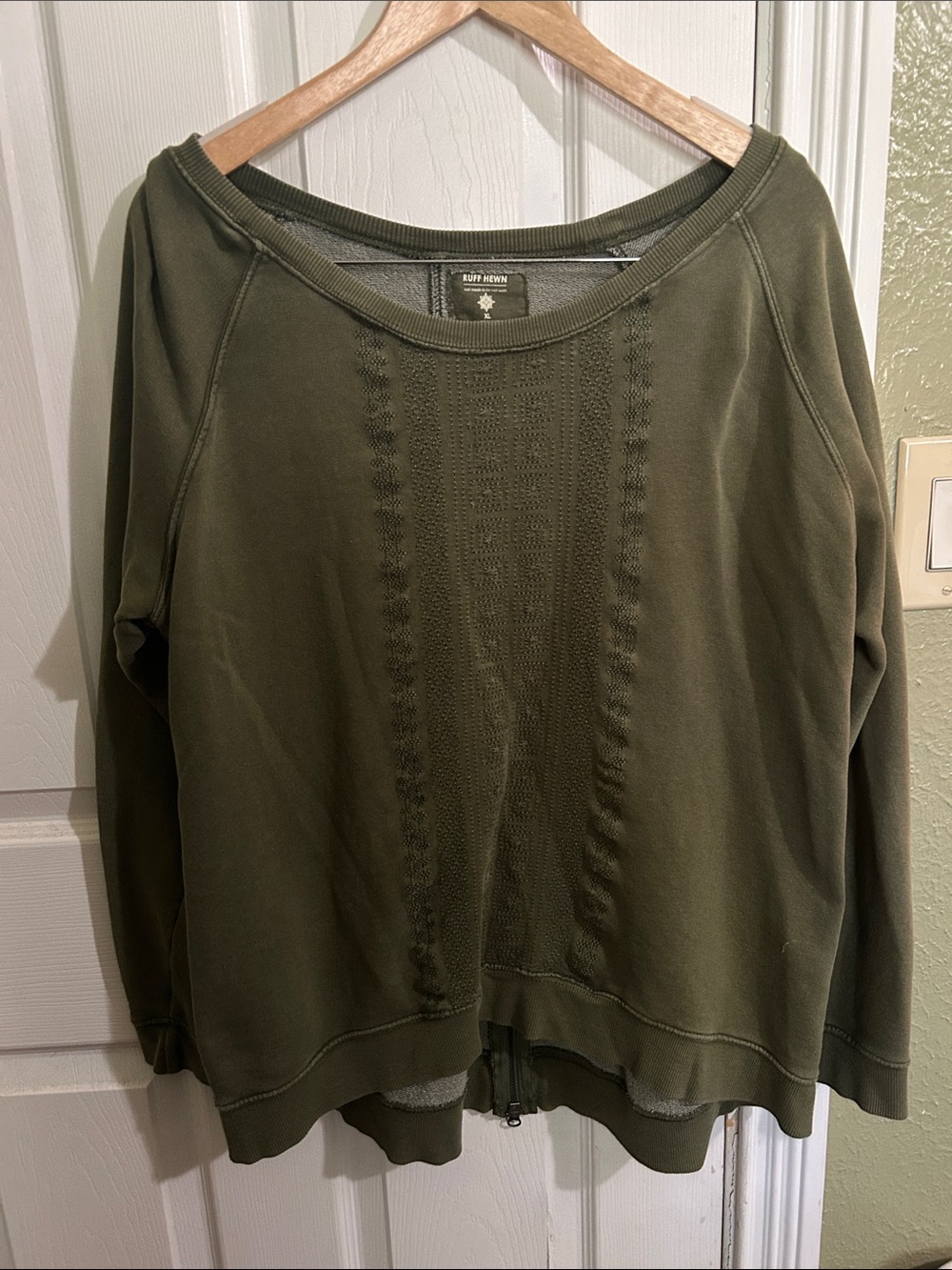 Ruff Hewn Olive Green Women's Pullover Sweatshirt